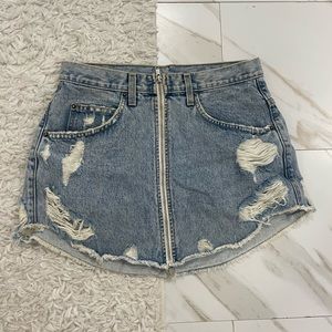 Carmar Denim Long Angeles / LF stores zip-up denim skirt